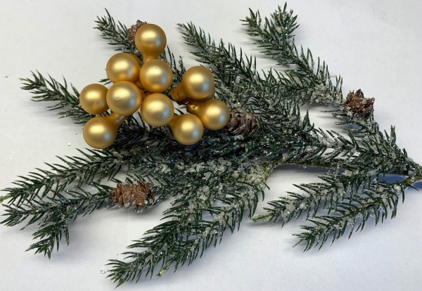 Weihnachtskugel / Spiegelbeere gold matt